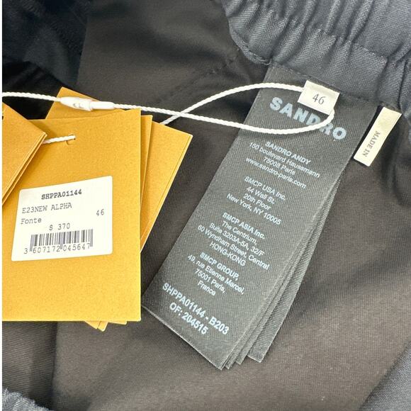 Sandro Paris Men's Fonte New Alpha Elasticated Straight-Leg Pants Size 46 | XXL - Picture 10 of 12